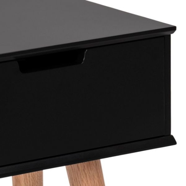 Noptiera cu 1 sertar negru/natur Mitra
