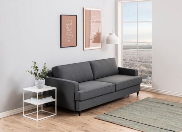 Noptiera din otel alb cu 1 etajera Newton