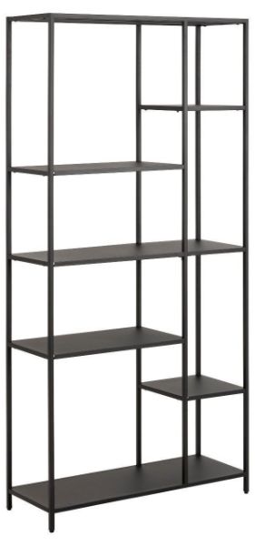 Corp biblioteca cu 6 etajere din otel negru Newton