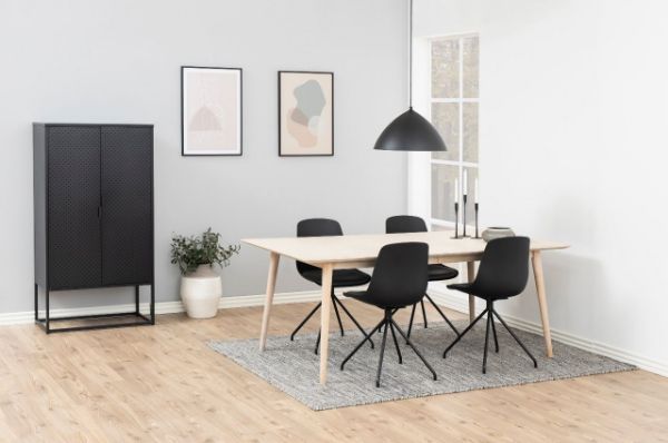 Bufet inalt cu 2 usi din otel negru Newton