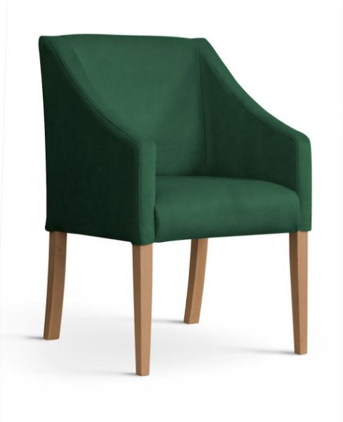 Scaun tapitat verde/stejar Caro