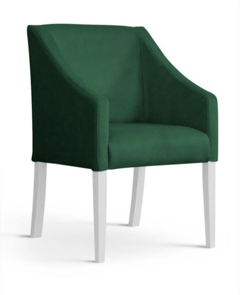 Scaun tapitat verde/alb Caro