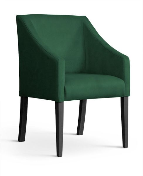 Scaun tapitat verde/negru Caro