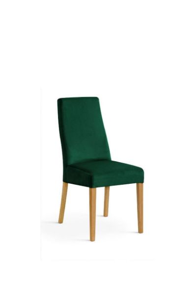 Scaun tapitat verde/stejar Vanila