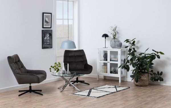 Vitrina mica 2 usi sticla si lemn masiv alb Eton