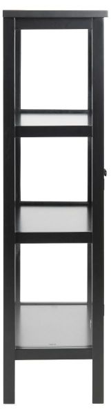 Vitrina 2 usi sticla si lemn masiv negru Eton