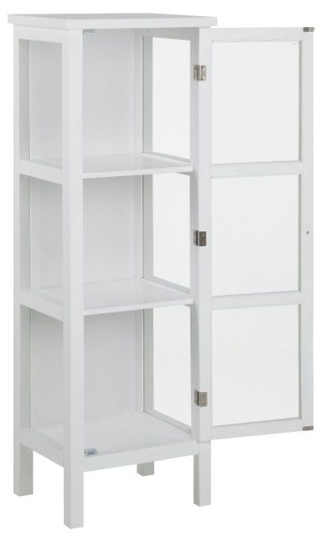 Vitrina 1 usa sticla si lemn masiv alb Eton
