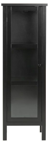 Vitrina 1 usa sticla si lemn masiv negru Eton