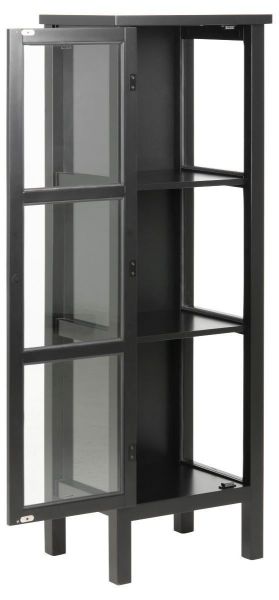 Vitrina 1 usa sticla si lemn masiv negru Eton