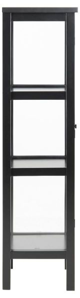 Vitrina 1 usa sticla si lemn masiv negru Eton
