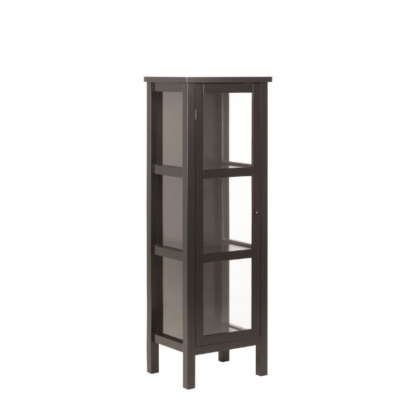 Vitrina 1 usa sticla si lemn masiv negru Eton