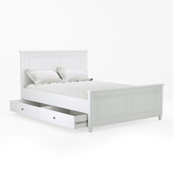 Sertar pat 160 x 200 cm alb Clemence