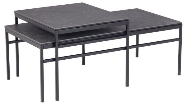 Set 2 masute cafea negru Exeter