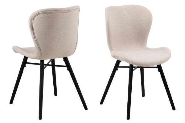 Scaun tapitat sand/negru Batilda