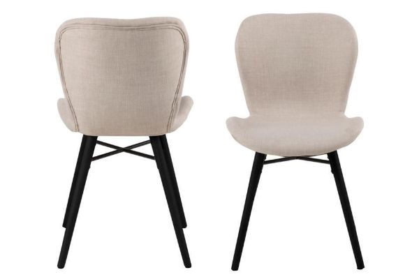 Scaun tapitat sand/negru Batilda