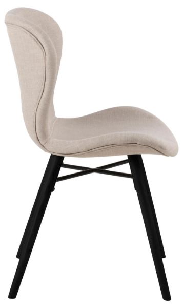 Scaun tapitat sand/negru Batilda