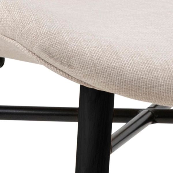 Scaun tapitat sand/negru Batilda