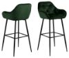 Scaun bar cu brate tapitat verde padure/negru Brooke