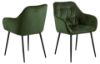Scaun tapitat, catifea, verde padure/negru Brooke