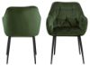 Scaun tapitat, catifea, verde padure/negru Brooke