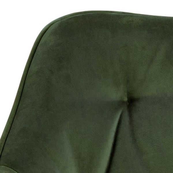 Scaun tapitat, catifea, verde padure/negru Brooke