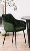 Scaun tapitat, catifea, verde padure/negru Brooke