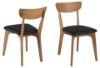 Scaun lemn masiv stejar, imitatie piele, negru, Taxi