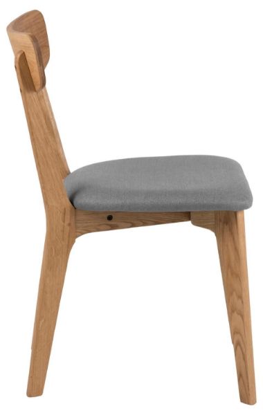 Scaun lemn masiv stejar, textil gri deschis, Taxi