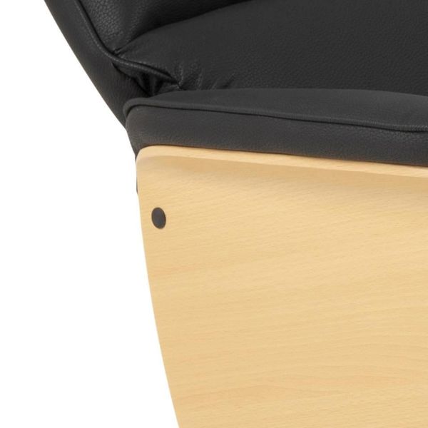 Fotoliu recliner cu taburet negru Alura