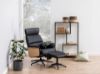 Fotoliu recliner cu taburet negru Alura