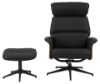 Fotoliu recliner cu taburet negru Alura