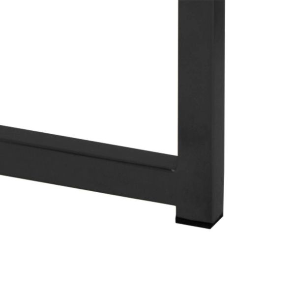 Masuta cafea sticla model marmura 80 cm negru/alb mat Alisma