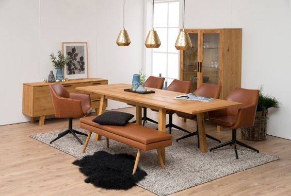 Set 2 extensii pentru Masa dining 160 cm lemn masiv, furnir stejar salbatic, Chara
