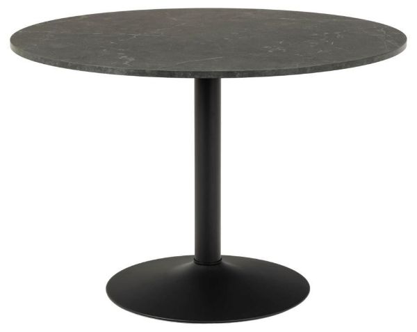 Masa dining rotunda marmura 110 cm negru Ibiza