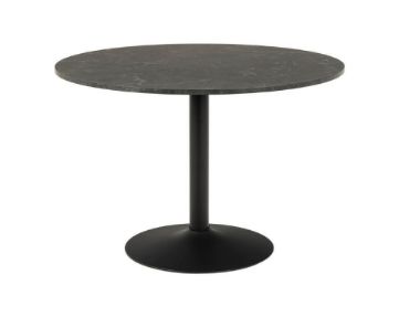 Masa dining rotunda marmura 110 cm negru Ibiza