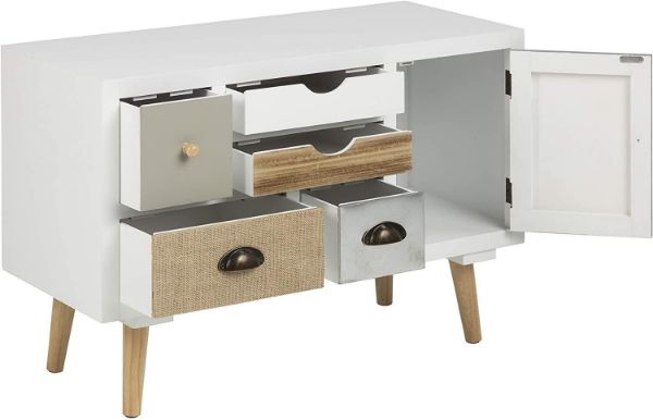 Bufet cu 1 usa si 5 sertare multicolor Thais