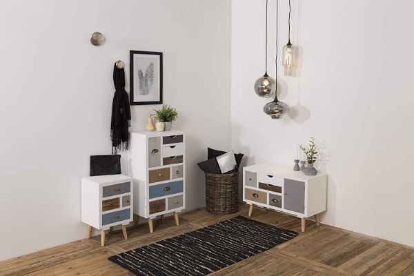 Bufet cu 1 usa si 5 sertare multicolor Thais