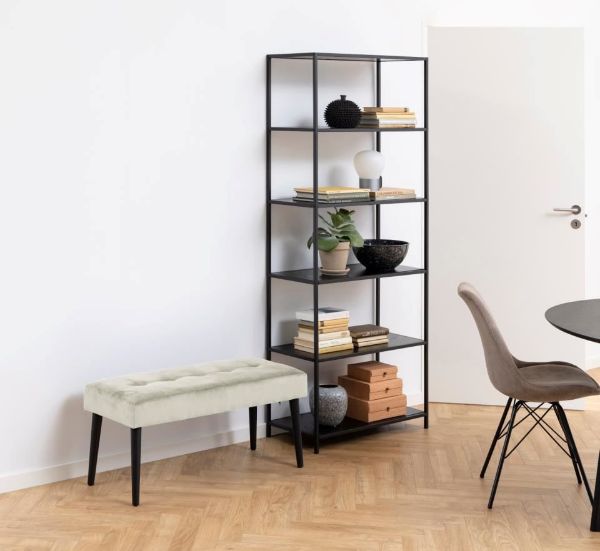 Banca tapitata 95 cm gri deschis Glory