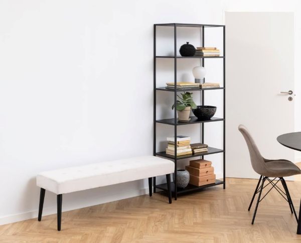 Banca tapitata 140 cm gri deschis Glory