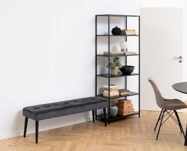 Banca tapitata 140 cm gri inchis Glory