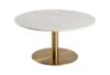 Masuta cafea rotunda marmura 90 cm alb/auriu Corby