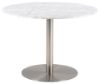 Masa dining rotunda marmura 105 cm alb/crom Corby