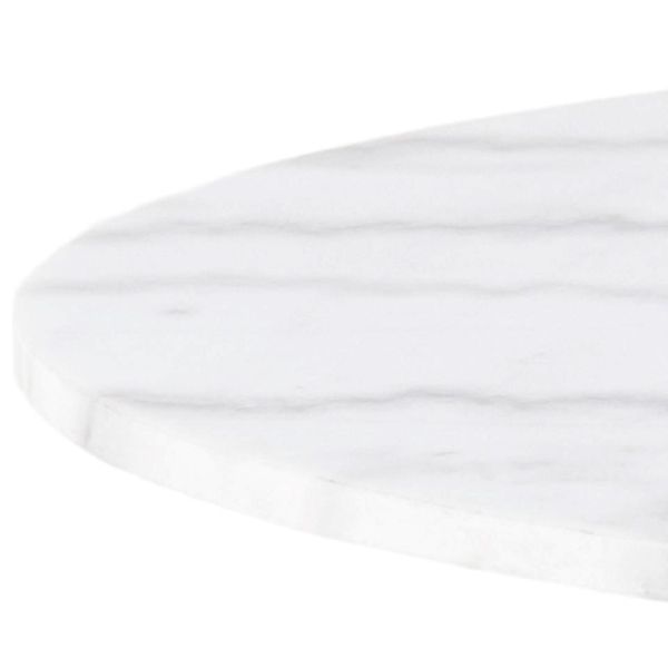 Masa dining rotunda marmura 105 cm alb/crom Corby