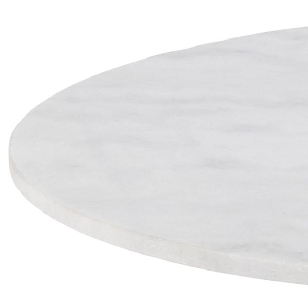 Masuta cafea rotunda marmura 80 cm alb/argintiu Corby