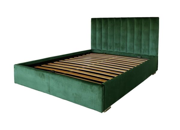 Pat tapitat cu somiera rabatabila 180 x 200 cm verde Moody
