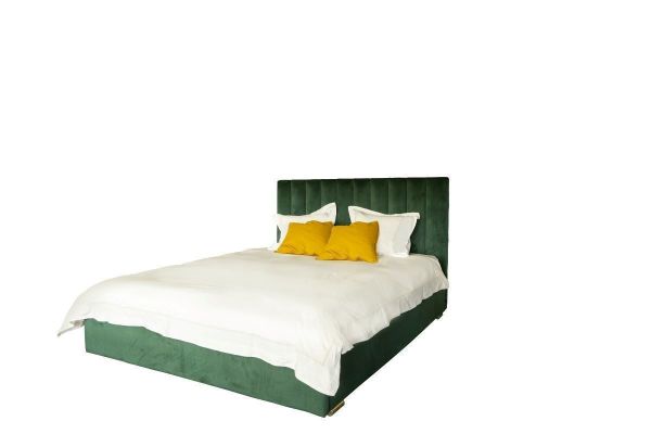 Pat tapitat cu somiera rabatabila 180 x 200 cm verde Moody