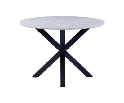 Masa dining rotunda marmura 110 cm alb Heaven