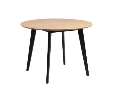 Masa dining fixa rotunda 105 cm natur/negru Roxby