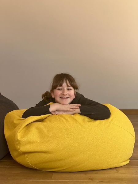 Fotoliu puf tip para galben Pixie