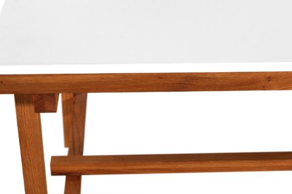 Masa fixa 200 cm natur/alb Construction